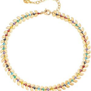 Anklet for Women Gold Chain 14K Gold Plated Dainty Boho Beach Summer Simple Foot
